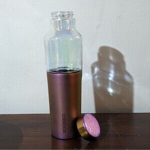Corkcicle Rose Hybrid Prism 20 oz Iridescent Glass Water Bottle